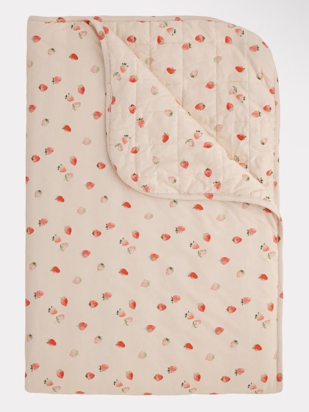 1.0 TOG - Strawberry Print Quilted Toddler Blanket- Pip & Phee